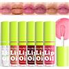 HAIYUU 6 Pezzi Olio Labbra, HAIYUU Set Di Lucidalabbra Olio per labbra Idratante Gloss Labbra Lunga Durata e Non Appiccicoso,Lip Oil Lip Gloss Bambina Trucco Regalo Feste per Donne e Ragazze