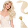 Rich Choices Extension Capelli Veri Cheratina Invisibili e Naturali U Tip Pre Bonded Extension Cheratina Capelli Veri 25 Ciocche 40cm 25g #60 Biondo Platino