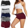Uizuooy Boxer Donna Culotte Donna Mutande Donna Cotone a Vita Media Comode Elasticizzato Intimo di Base Pacco da 6 UN2 M