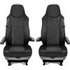 Generic Coprisedili 1+1 Eco Pelle Per Uomo TGX TGS TGL dal 2015 Camion Nero
