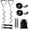 Ayolofei Set di Tende da Sole per Thule Omnistor, Fissaggio Tempesta per Tenda e Accessori per Camper, Roulotte, Set con 2 Chiodi a Spirale e 2 Molle Assorbenti e 2 Cinghie Elastiche e Custodia