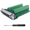 iYueMps DB25 Adattatore terminale Adattatore breakout femmina a 25 pin D-SUB RS-232 Seriale a 25 pin senza saldatura Modulo di segnale per morsettiera