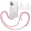TBOC Pack: Cordino Catenella Laccio Strap Porta Cover [Rosa] + 2 toppe di fissaggio aggiuntive Telefono Cellulare Collo - Tracolla Catenina cordini Phone Cellulari Telefoni Universale Laccetti