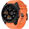 MELEJIA 26mm Cinturino di Ricambio Compatibile con Garmin Instinct 3 50mm/Fenix 8 51mm/Fenix 7X/7X Pro/6X Pro/Epix Pro 51mm, 26mm Ricambio Cinturino, Regolabile Silicone Cinturini-Arancione