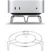 Generico Accessori di supporto in acciaio inox per Mac Mini M4/ M4 Pro 2024, supporto di base di raffreddamento per computer desktop, dissipazione di calore Desktop Dock staffa per Mac Mini M4/ M4 Pro 2024