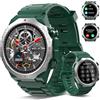 Qecnato Smartwatch Uomo Militare, 1.39 HD Orologio Smart watch con Chiamate Bluetooth, Tracker Attività con Sonno/Cardiofrequenzimetro, 110+ Modalità Sportive, IP68 Impermeabile, Verde