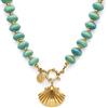 SINGULARU - Collana Shelly. Acciaio con Placcatura in oro 18 kt e Ceramica. Gioielli da donna.