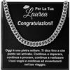Bramart Regalo Laurea Uomo Collana in Acciaio Inox Lucidato di Altissima qualità Idea Regalo per lui Festa di Laurea - Cofanetto con DEDICA incluso
