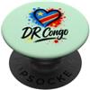 DR Congo Pride Studio Love DR Congo Bandiera Cuore Congolese Orgoglio Vacanza Viaggio PopSockets PopGrip Adesivo