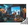 XiaopangXY Workshop Motorbike Adult Jigsaws 1000 Pieces Recycled Paper Grunge Garage Art Puzzle per Adulti Accessorio per Gioco Genitore-Figlio Holiday Blessings Gift per Donne 38x26cm/1000pcs