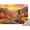 XiaopangXY Native American Puzzles per Anziani 1000Pc Recyclable Paper Autumn Wilderness Puzzle per Adulti Gioco di Famiglia Interessante Props Accessorio per Giochi di Festa per Casa 70x50cm/1000pcs