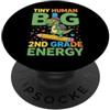 Tiny Dinosaur 2nd Grade Back To School T Divertente dinosauro di seconda elementare per il ritorno a scuola PopSockets PopGrip Adesivo