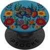 Folk Art Patterns Pesce Mandarinfish Folk Art Floreale Colorato Subacqueo PopSockets PopGrip Adesivo