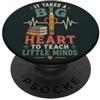 Teacher & Classroom Co. Vintage Insegnante Citazione Grande Cuore Little Minds Classroom PopSockets PopGrip Adesivo