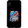 DR Congo Pride Studio Custodia per iPhone XS Max I Love RD Congo Flag Heart Congolese Pride Viaggio per le vacanze