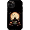 Eerie Night Creations Custodia per iPhone 11 Pro Vibrante notte di Halloween inquietante castello pipistrelli zucche