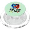 DR Congo Pride Studio Love DR Congo Bandiera Cuore Congolese Orgoglio Vacanza Viaggio PopSockets PopGrip per MagSafe