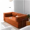 Wetsfgdg Divano Angolare/Modulare,Divano 2 Posti,Divano Letto Senza Montaggio, Schienale Regolabile, Struttura Pieghevole Rinforzata, Salvaspazio-Caramello(200cm)