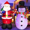 Danxilu Babbo Natale e Pupazzo di Neve Gonfiabile da Esterno 150cm con Luci LED Gonfiabili Natalizi Esterni Decorazione con Sacchetto Regalo per Interno Giardino Feste Prato Cortile