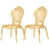 Biscottini Set 2 Sedie in Policarbonato - Sedia Cucina Soggiorno 53x50x97,5 cm - Poltrone Barocche Sala da Pranzo Camera da Letto - Poltrona in Plastica da Esterno Moderna Cerimonie
