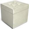 MG Design Pouf contenitore imbottito 45 × 45 cm Argento - capacità ca. 50 L, fino a 300 kg, seduta morbida, struttura solida, già montato e facile da pulire