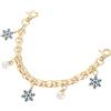 QUARKZMAN 1Pcs 10 Catena Estensione Borsetta, Accessorio Borsa Charm per Manici Borse Donna Decorazione con Pendente Perle Fiocco di Neve, Blu