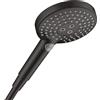 hansgrohe Raindance Select S - Doccetta per doccia a risparmio idrico 5,7 l/min (EcoSmart+), Doccino con 3 getti (incl. PowderRain), Soffione doccia con funzione anticalcare, nero opaco, 26516670