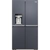 Haier Cube 90 Serie 7 Frigorifero Americano Side by Side, Total No Frost, 601L, Dispenser Acqua, Inverter, Brushed Black - H:177,5cm L:90,8cm P:65,9cm - HSW5918ENMP