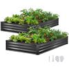 VEVOR Fioriera Rialzata in Metallo da 2 Pezzi Zincata 2400x1200x300 mm, Aiuola Rialzata per Giardinaggio Rettangolare in Metallo da Esterno Fioriera Rialzata Coltivazione Fiori Verdure Piante Orto