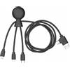 XOOPAR, 5 in 1 MrUSB A C/Micro USB, USB C, Cavo Lightning 1 m, nero