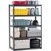 VEVOR Scaffali Portaoggetti, Scaffali Portaoggetti a 5 Livelli, Ripiani in Metallo Regolabili, Scafandro per Cucina, Magazzino, Seminterrato, Nero 1361 kg, 609,6 x 1219,2 x 1828,8 mm