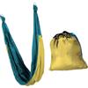 Kaeltsyn Amaca per yoga aerea con tessuto non elasticizzato, larghezza 1,5 m, blu, verde, giallo, altalena sospesa per pilates, stretching e fitness a casa amaca aerea yoga altalena in tessuto sospeso fitness