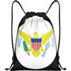 Generic Zaino con Coulisse Us Virgin Islands Badge Borsa con Coulisse Impermeabile Sportiva Zainetto Pieghevole Sacchetta Sportiva per Unisex Spiaggia Vacanze