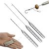 XoeLLe Set di 3 Attrezzi per L'Innesco Struttura in Acciaio Inossidabile Progettato Specificamente per la Pesca (con Gancio 13.4 cm Ago da Foratura 12.4 Ago da Infilaggio 10.1 cm)