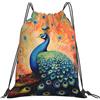 Generic Zaino con Coulisse Colorful Peacock Sacchetta Sportiva Grande capacità Borsa con Coulisse Leggero Drawstring Backpack per Viaggi Unisex Scuola