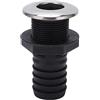 Alomejor 1 1 2 Pollici Scarico Passante per Scafo in Nylon in Fibra di Vetro Raccordo Passante per Scafo con Copertura in Acciaio Inossidabile 316 e Flap in Gomma estremità Spinata Dritta per Barche
