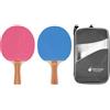 YUKOFE Set di racchette da pong Set di racchette in legno a 7 strati in gomma premium con custodia per giochi da interni ed esterni Rosa e Blu
