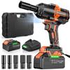 AKZWOXRO 21V Avvitatore a Impulsi 1000N.m, Brushless Chiave a Percussione 1/2" ad Alta Potenza con Batterie da 4,0 Ah e Caricabatterie, 5 Bussole, Trapano a Impulsi per Auto Casa