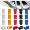 KASESSS 20 Pezzi Tappini Gomme Auto Universali, Tappi Valvole Pneumatici Auto in Lega di Alluminio, Tappi Gomme Auto per le Valvole Schrader Tappi Pneumatici Auto, per Auto Moto o Biciclette