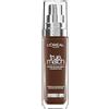 L'Oreal Paris L'Oréal Paris Fondotinta Liquido, Incarnato Uniforme e Illuminato, Finish Naturale, Per Tutti i Tipi di Pelle, Formula con Acido Ialuronico, Accord Parfait, Tonalità: 12N Ebony, 30 ml