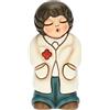 THUN, Bomboniera Bimbo Dottore con Camice in Ceramica Decorata a Mano, Simbolo di Passione e Dedizione, Linea Bomboniere, 3.5x3x7 cm h