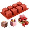 JOERSH Stampo in silicone 3D per torte a cubo 5,1 x 5,1 x 5,1 cm, mousse, dessert francesi, bocconcini di cioccolato, brownie, pasticceria, gelatina, cubetti di gelato