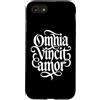 Romantic Latin Language Custodia per iPhone SE (2020) / 7/8 Omnia Vincit Amore Prevarrà Script Gotico