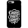 Romantic Latin Language Custodia per iPhone 7 Plus/8 Plus Omnia Vincit Amor Latin Script Love Citazione
