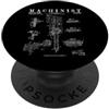 Grandio Design Vintage Patent Drawing Gi Disegno di stampa di brevetto del calibro del quadrante vintage del macchinista divertente PopSockets PopGrip Adesivo