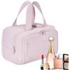 Generisch Borsa da viaggio per donne - Organizer portatile da appendere, beauty case da donna | Beauty case con chiusura lampo, borse da donna, borse da viaggio, shampoo, balsamo, set di pennelli, M, rosa e