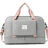 Wiespodex Per Ryanair Airlines - Borsone da viaggio pieghevole, 50 x 32 x 28,5 cm, borsa da viaggio pieghevole per la notte, per donne e uomini (con tracolla), Grigio