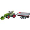 Bruder Fendt Vario 211 met voorlader en kiep trailer