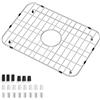 COWHERDING Griglia per lavello da 45,7 x 32,5 cm, protezioni per lavello da cucina in acciaio inox, per scarico centrato inferiore, accessori per lavelli a vasca singola, include 16 cuscinetti in gomma e 20