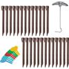 IRSTBL Confezione da 26 picchetti da giardino in plastica marrone durevole con strumento di rimozione e 10 etichette per piante, tasselli resistenti alle intemperie